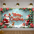 thumbnail image 2 of Colorful Design Christmas Banner Polyester Material Festive Decoration Holiday Cats Banner for Winter Party Indoor Decoration Kids Event, 2 of 9
