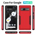 thumbnail image 2 of SaniMore for Google Pixel 7A 6.1-inch Case, Military Grade Drop Protection Slim Hard PC + Shock Absorption TPU Bumper Dual-Layer Shockproof Anti-Scratch Cover for Google Pixel 7A, Red+Black, 2 of 7