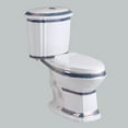 thumbnail image 3 of India Reserve 2 Piece Bathroom Toilet Dual Flush Elongated Blue and White Porcelain Toilet w/Slow Close Seat Renovators Supply, 3 of 11
