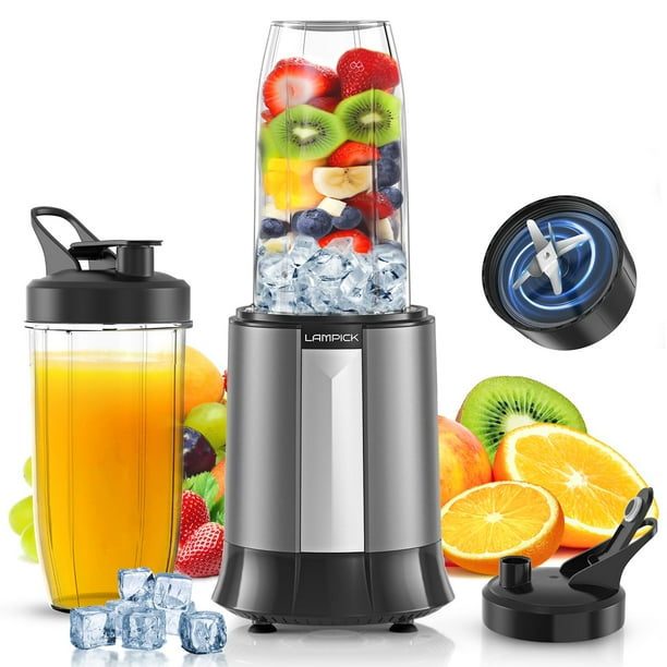 Licuadora de batidos LAMPICK 1300W con 2 vasos para llevar de 800 ml