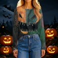 thumbnail image 6 of Trgacdwlo Halloween Sweatshirt for Women Vintage Halloween Graphic Long Sleeve Womens Tunic Tops Funny Pumpkin Graphic Fall Pullover for Women, 6 of 8