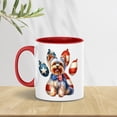thumbnail image 3 of Patriotic Yorkshire Terrier 4th of July Independence Paws 11oz Accent Two-tone Mug Yorkie Dog Lover Gifts Coffee Tea Cup - 02010, 3 of 5
