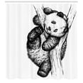 thumbnail image 3 of Ambesonne Animal Shower Curtain, Little Panda Bear, 69"Wx84"L, Black and White, 3 of 3