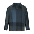 thumbnail image 4 of JWZUY Women's Cotton Linen Long Sleeve Shirts Vintage Plaid V-Neck Blouse Tee Tops Casual Button-up Turndown Collar Pullover Shirt for Spring Summer Light Blue XL, 4 of 6