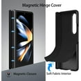 thumbnail image 5 of Case for Samsung Galaxy Z Fold 4 (2022) Magnetic Hinge Cover Protection, Slim Fit Hard PC + PU Protective Phone Case for Galaxy Z Fold4 5G - Black, 5 of 14