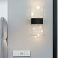 thumbnail image 2 of Aplique de pared acrílico con cable, moderno aplique LED cálido, aplique dorado para interiores, ideal para sala de estar, dormitorio, baño, pasillo, entrada, escaleras, mesilla de noche, moderno, 2 of 7