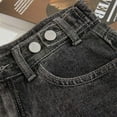thumbnail image 6 of Women's High Waisted Raw Hem Distressed Ripped Casual Denim Shorts Black,XS, 6 of 6