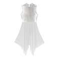 thumbnail image 6 of Nyeemya Womens Praise Contemporary Dance Dress Metallic Sleeveless Liturgical Dance Dress Tunic White XXL, 6 of 7