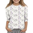 thumbnail image 1 of Long Sleeve Round Neck Pullover Shirt for Kids, Soft Cotton Blend, Breathable Fabric, Solid Color Design, Regular Fit, Hand Wash Only, 1 of 5