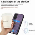 thumbnail image 3 of Nalacover 2-in-1 Magnetic Case for Samsung Galaxy S20 FE, Back Wallet Case with Detachable Card Holder Ring Stand Cover for Samsung Galaxy S20 FE, Vintage PU Leather Shockproof Case - Purple, 3 of 10