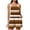 Brown, variant on Dressy Jumpsuits for Women Summer Romper Sleeveless with Print Button Down Loose Fit Spaghetti Strap Beach Vacation Outfits for Women with Pockets