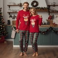 thumbnail image 5 of Family Matching Christmas Pajamas Set Deer Head  Plaid Print Holiday Pajamas Dad Mom, 5 of 9