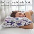 thumbnail image 5 of Pink Flowers Pillow Covers Queen, Spring Floral Purple Butterflies Watercolor Soft Brushed Microfiber Breathable Throw Pillow Covers, Decorative Pillowcase with Zipper for Couch Sofa Bedroom 20"x30", 5 of 9