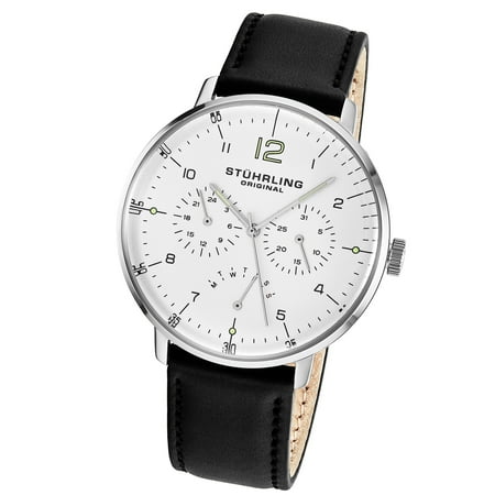 - 733.04 Men's Quartz Multifunction; Silver Case; Silver Dial; Black Genuine Horween® Leather Strap