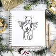 thumbnail image 2 of Bear Angel with Slingshot Craft Rubber Stamp, Laser Engraved Craft Stamp on Wood Mounted Block, Size 1-3/4” x 1-3/4”, Made in USA, 2 of 7
