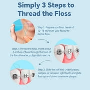 GENKENT Floss Threaders, Dental Floss Threaders for Braces, Bridges, and Implants for Oral Health, 200 Pcs, Blue