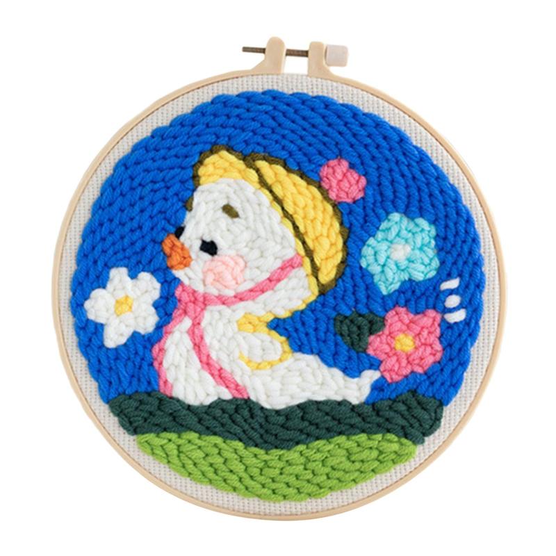 Punch Kits with Basic Tools Soft Yarn Hand Craft 6 Inch Duck