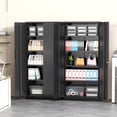thumbnail image 4 of 72" Metal Storage Cabinet with 2 Doors, Lockable Garage Cabinet with 4 Adjustable Shelves, Tall Cabinet for Home Office, Study, Garage, 4 of 6