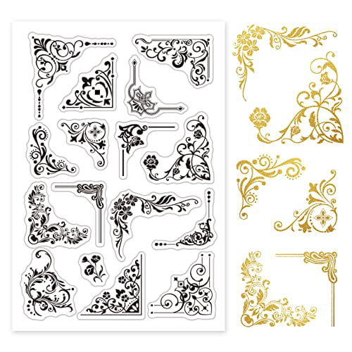 Alinacutle Floral Stamps Clear Stamps,Silicon Stamp,Paper Craft Ink Stamps for Handmade Card/Scrapbooking/Album/Planner, Paper Craft Transparent