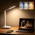 thumbnail image 5 of JOUALY Foldable LED Eye Caring Desk Lamp with 2 AC Outlets & 2 USB Charging Ports, Space Saving Table Lamp with Detachable Phone Holder, Power Strip Reading Light for Dorm Bedroom Home Office Study, 5 of 5