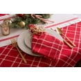 thumbnail image 3 of CC Home Furnishings Set of 6 Berry Red Plaid Square Napkins 20", 3 of 8