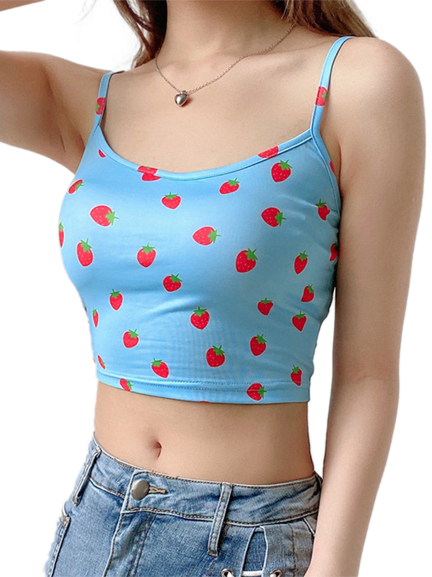 strawberry print tank top