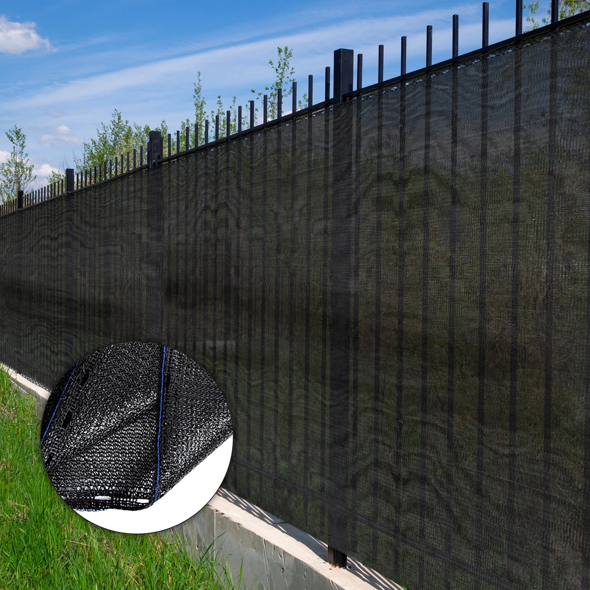Black Heavy-Duty Privacy Screen Fabric 6ft x 50ft by Screenguard
