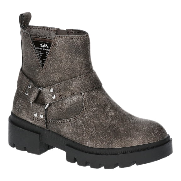 Justice Little and Big Girls' Faux Leather Moto Boots