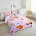 thumbnail image 3 of Feelyou Kawaii Fox Purple Full Size Comforter Sets for Kids, Dreamy Cartoon Animal Bedding Comforter Set, Rainbow Flower Floral Reversible Bedding Sets, Super Cozy Room Decor, 3pcs, 3 of 8