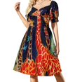 thumbnail image 1 of Vestido de manga corta con jirafas de cueva, vestidos africanos para mujer, vestido de noche para mujer., 1 of 7