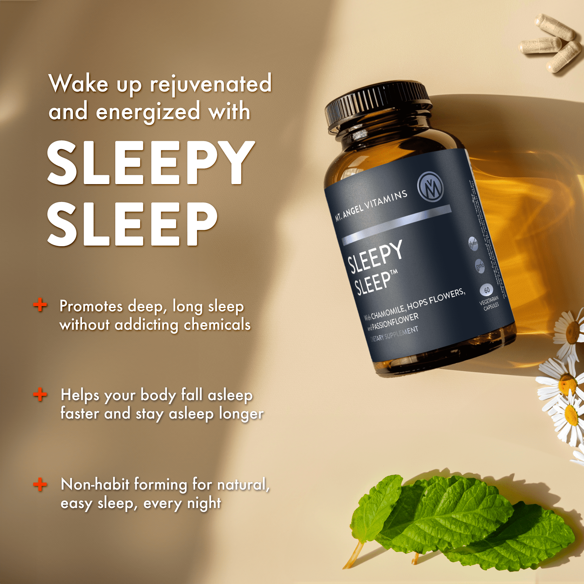 Mt. Angel Vitamins - Natural Sleep Support - Sleepy Sleep - 60 Capsules
