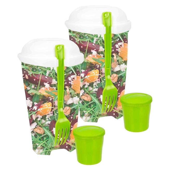 Salad to Go Container & Dressing Holder Pack of 2