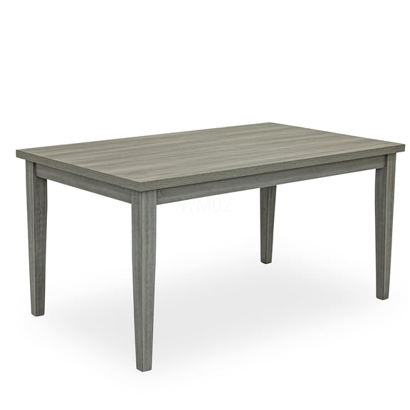Wooden Rectangular Dining Table, Gray Finish Modern Design for 6-Seater Dining Room