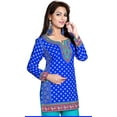 thumbnail image 5 of Maple Clothing Indian Short Kurta Top Tunic Printed Kurti Women's India Clothes (Blue, 4XL), 5 of 6