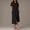Black, variant on Women's Long Dress Short Sleeve Round Neck Side Slit Side Pockets Summer Casual