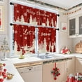 thumbnail image 7 of Merry Christmas Kitchen Window Curtains and Valances Set 36 Inch, Let it Snow Xmas Tree Winter Snowflakes Short Tier Curtain for Cafe Living Room Bathroom, Red 3 Pieces Set Kitchen Decor, 7 of 7