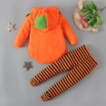 thumbnail image 6 of YunPes Baby Long Sleeve Halloween Pumpkin Shaped Hooded Romper/Jumper Striped Tights Set Toddler Boys Sweatsuits, 6 of 8