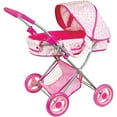 thumbnail image 2 of Lissi: 13" Baby Doll & Deluxe Pram Set - Pink & White Onesie, Floral Foldable Stroller, Removable Carry Cot, Handbag, Toy Feeding Accessories, Kids 3+, 2 of 9