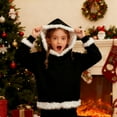 thumbnail image 3 of CYRBOKO Girls Hoodies with Fur-lined Trim, Casual Winter Holiday Thermal Kids' Sweatshirts Black Size 14-15 T, 3 of 7