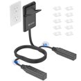 thumbnail image 1 of 6FT Ultra Flat Plug Dual Extension Cord with 6 Outlets, Ultra-Thin Outlet Cover Power Bar, Outlet Concealer Universal Size Flat Plug Power, 1 of 9