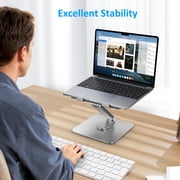Laptop Stand for Desk Adjustable Portable Stable Laptop Holde Notebook Compatible with MacBook Air/Pro,for Dell, for HP, for ASUS Vertical Stand, Laptops from 10-17in,Silver