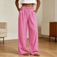thumbnail image 2 of KPOPLK Barrel Pants for Women Hidden Elastic Quick Dry Cargo Pant Travel Crop Ankle Wide Leg Golf Trousers with Pockets Size XXL,Hot Pink, 2 of 8