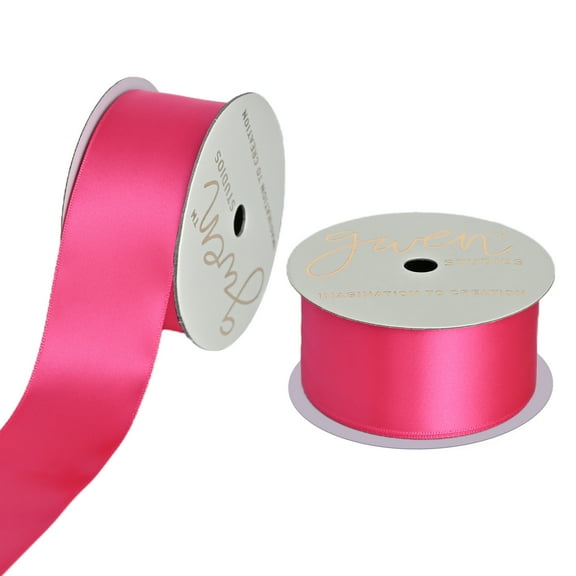 Gwen Studios 1.5" Hot Pink Satin Ribbon, 7 Yards