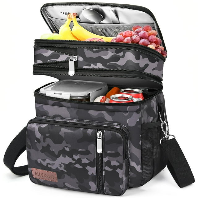Bolsa de almuerzo MIYCOO de doble cubierta a prueba de fugas, 15 L, color negro camuflaje