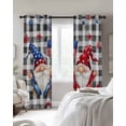 thumbnail image 4 of 4th of July Gnomes Blackout Curtains for Bedroom Living Room Darkening Curtains 63 Inches Long Star Independence Day Black Plaid Window Curtain 2 Panels Set Window Treatment Grommet Drapes 42"x63", 4 of 9