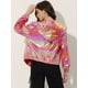 thumbnail image 4 of Disfraz de navidad Allegra K chaqueta metálica con capucha Rosa Claro S, 4 of 5