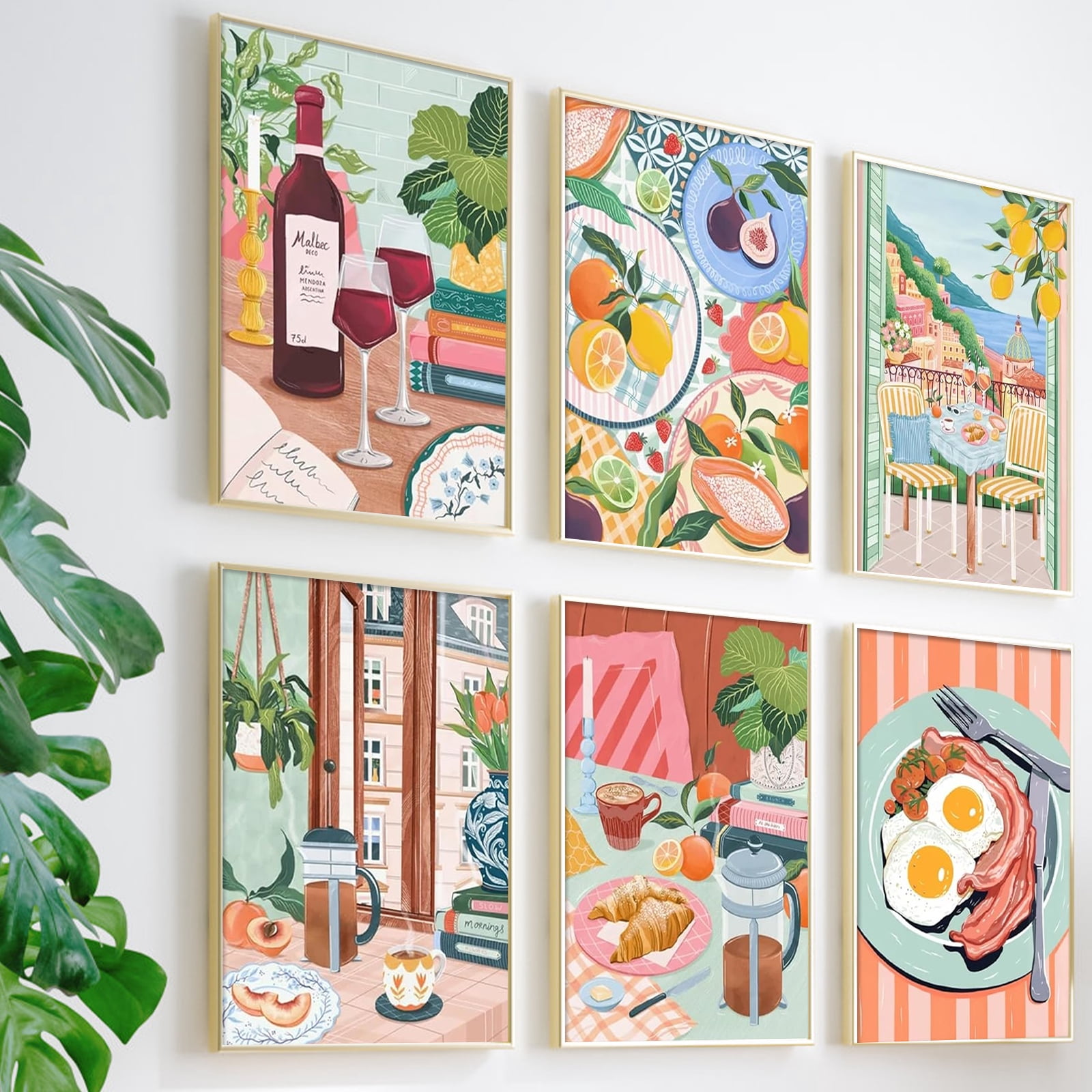 JYLMOOD DIY 6pcs/set Paint by Number for Adults, Easy Painting by Numbers for Gift Home Wall Decor 10x14in without Frame, Colored Canvas