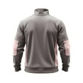 thumbnail image 4 of Men's Sweatshirt Long Sleeve Quarter Zip Up Stand Collar Color Block Pullover Tops with Pocket Pink 3XL, 4 of 4