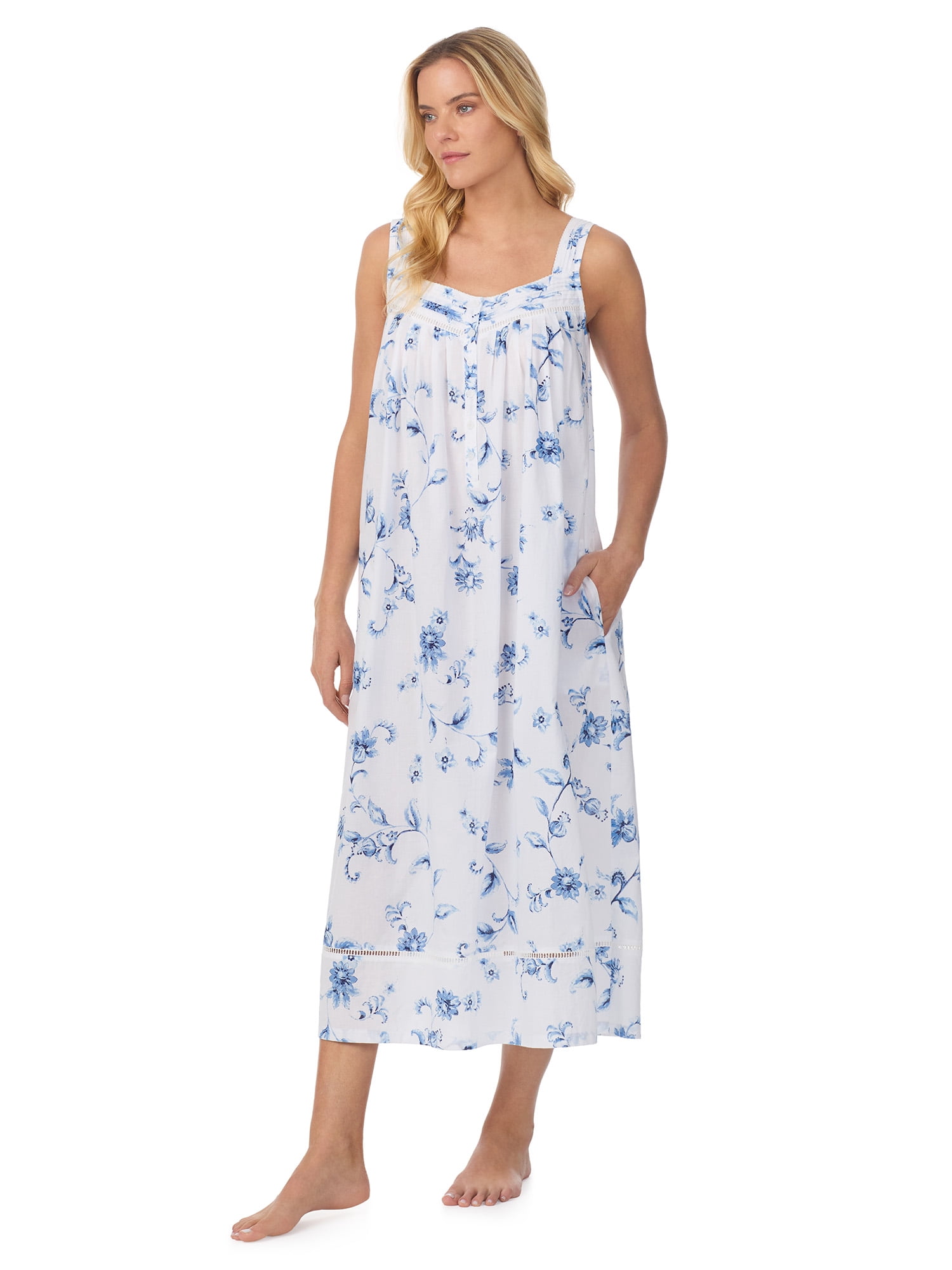 Aria Women's Lightweight Cotton Woven 50" Ballet Nightgown, Sizes XS-5X