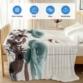 thumbnail image 4 of Teal Blue Floral Cooling Blanket,Lightweight Breathable Summer Throw Blanket with Double Sided Cold Effect,Vintage Rustic Botanical Beige Wooden Picnic Blankets Bed Sheet for Hot Sleepers 40"x60", 4 of 8